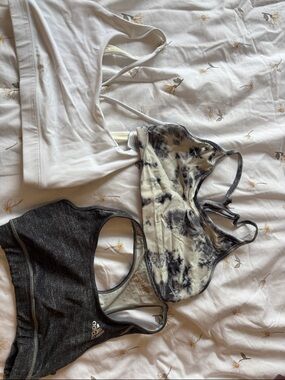 Women's Black, White & Tie-Dye Sports Bras Set